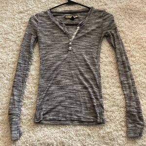 Grey and white button up shirt